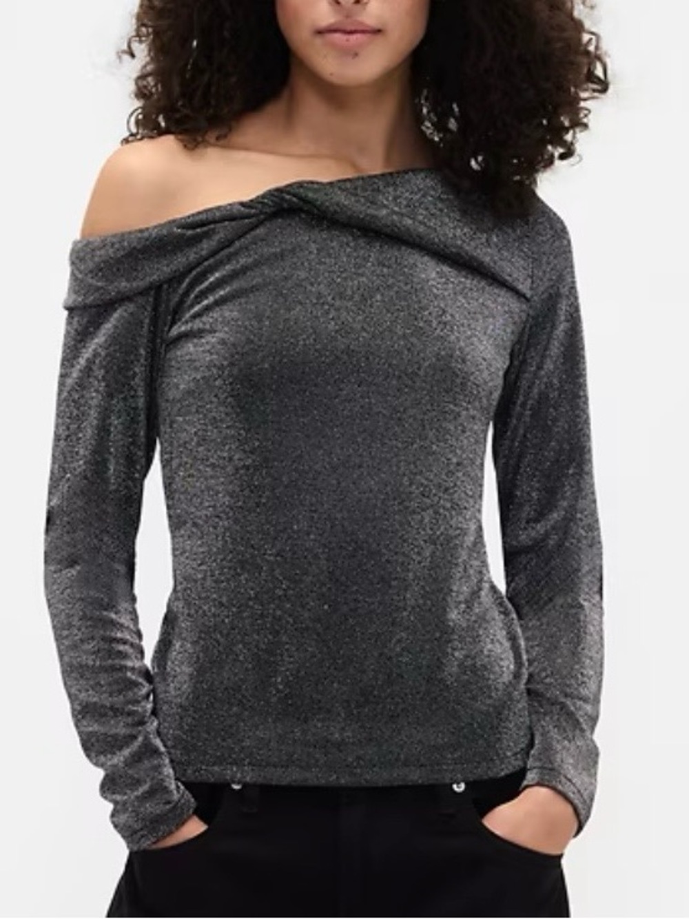 NWT GAP one-shoulder long sleeve shirt, M